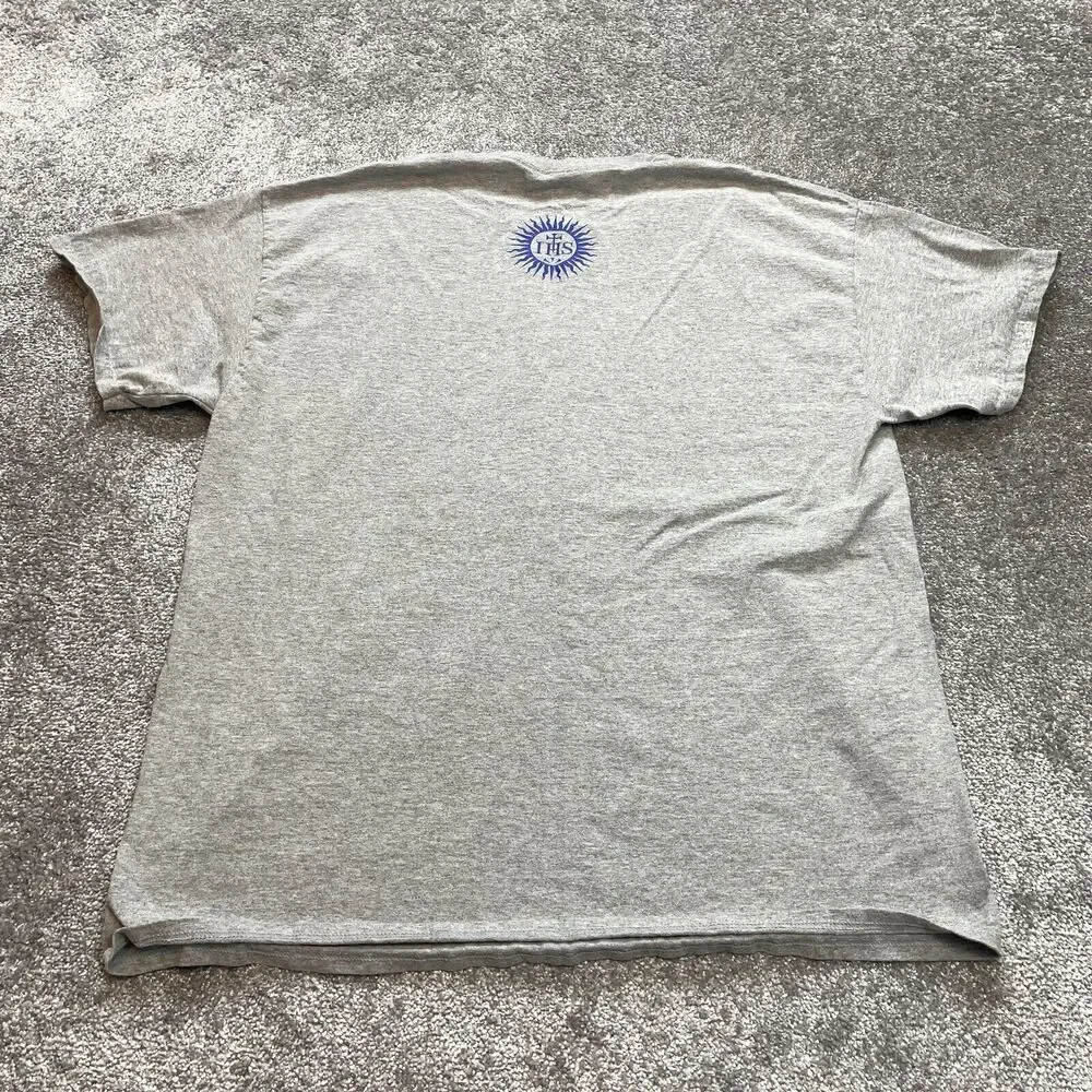 Gildan Ultra Cotton Shirt Men XL Gray Freshman Retreat IHS 2014 Short Sleeve Tee - Picture 2 of 10